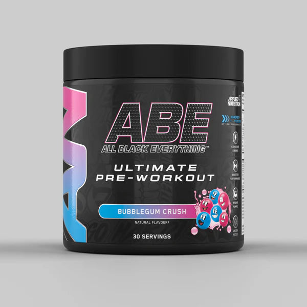 Tub of ABE Ultimate Pre-Workout from Applied Nutrition in the flavour Bubblegum Crush