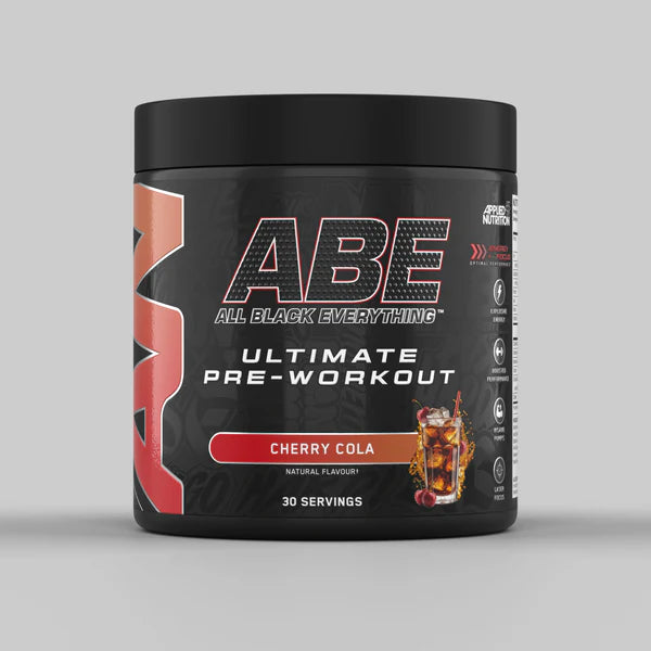 Tub of ABE Ultimate Pre-Workout from Applied Nutrition in the flavour Cherry Cola