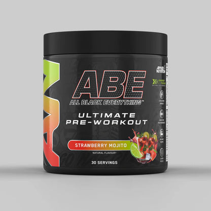 Tub of ABE Ultimate Pre-Workout from Applied Nutrition in the flavour Strawberry Mojito