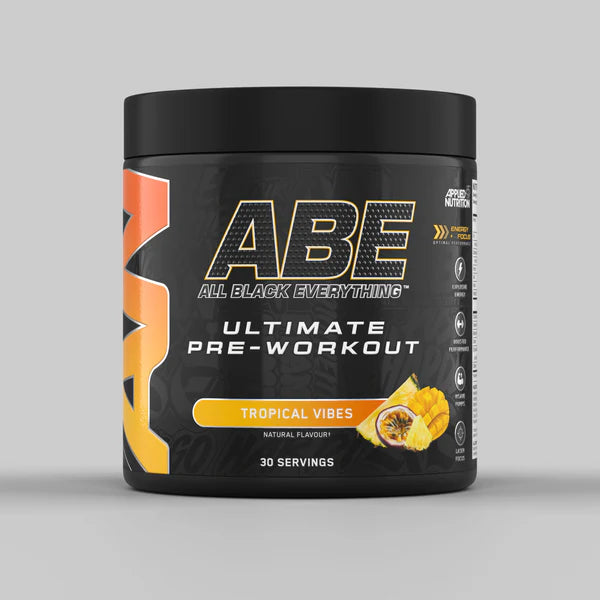 Tub of ABE Ultimate Pre-Workout from Applied Nutrition in the flavour Tropical Vibes