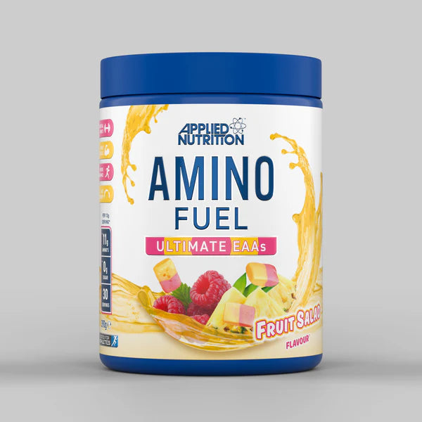 Tub Of Amino Fuel Ultimate EAAs From Applied Nutrition in the flavour Fruit Salad